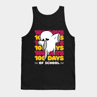 100 Days of school typography featuring a Cute Dabbing ghost #1 Tank Top